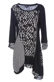 Stripe Print Tunic--THR-244