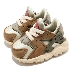 Nike 休閒鞋 Huarache Run LE 聯名 童鞋 Stussy 經典 武士鞋 收藏 小童 卡其 棕 DH3323200