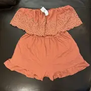 American Eagle Outfitters Women's Strapless Overlay Romper NWT Size M