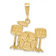 14k Yellow Gold Drum Set Charm