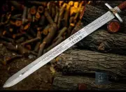 Hand Forged Viking Sword, Medieval Viking Sword, Norse Sword Custom Scarbbard