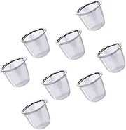8pcs Coffee and Tea Filter Replacement - Fine Mesh Sieve Infuser for Loose Leaf and Powder - Steeper for Gongfu Tea Maker, Kettle, Teapot With Tray
