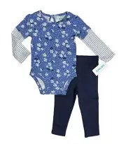 Carters Baby Girls 2pc Daisy Set Pants Bodysuit Size 12 Months Layered Carter’s