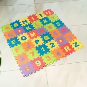 Kids Alphabet & Numbers Playmat, EVA Foam, Non-Toxic, Sensory Learning, 90x90cm