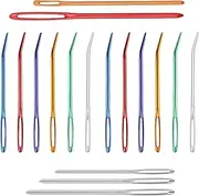 17PCS Yarn Needles Large Eye for Crochet, Crochet Kit with Big Eye Bent for Tapestry & Sewing Needle, Blunt Needles Wool Needles for Embroidery Tapestry Needle,Darning Needles for Yarn,Plastic Needles