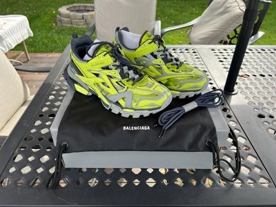 New in Box Balenciaga Men’s Track 2 Metallic Caged Trainer Sneakers Size 11E
