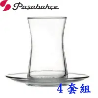 在飛比找PChome24h購物優惠-土耳其Pasabahce海蓓莉花茶杯盤160cc-四套組