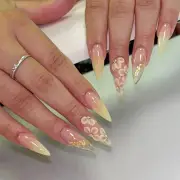 24/30PCS Gilt French Fake Nail Spice Glitter Nail Tips for Women Girl