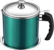 Oil Strainer Pot Stainl Steel Bacon Grease Can Oil Storage Can Container with Fine Mesh for Storing Frying Oil and Cooking Grease Green One Size