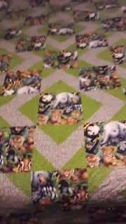 Handmade Queen Quilt With Jungle Animals