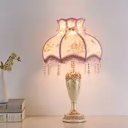 Bedside Lamps Table Lamp Traditional for Living Room Retro Bedroom Lamp Resin with Fabric Lampshade for Bedside Table Nightlamps