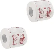 Ipetboom Rolls Christmas Toilet Paper Rolls Tissue Ply Santa Claus Design Double Length Xmas Decorative Bathroom Tissue