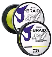 NEW DAIWA J-BRAID X4 BRAIDED LINE Fluorescent Yellow 150 Yards select sizes