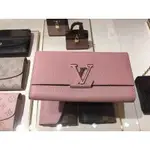 二手LV LOUIS VUITTON M61250 CAPUCINES 粉紅色 長夾 現貨