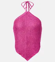 [Bananhot] Bananhot Liz knitted sequined halterneck top M/L pink
