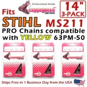 COPPERHEAD 14" 3PK PRO SAW CHAINS 3/8LP 050G 50DL FOR STIHL MS210, MS211 63PM-50