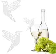 Haofy 50pcs Bird Form Wedding Hollow Name Table Cards for Wine Glass Table Decoration Party Number Wall Decals Sticker for Wedding Celebration Favor (White)