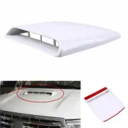 Universal White Car Air Flow Intake Scoop Hood Bonnet Vent Cover Decorative Kit
