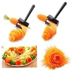 Carrot Curler & Peeler, Fruit Carving Tool with Stainless Steel Shred Slicer,...