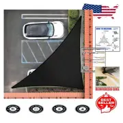 Black Triangle Sun Shade Sail 11' x 21' x 23.7' with 95% UV Protection