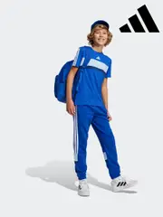 adidas Blue Seasonal Essentials Tiberio 3-Stripes T-Shirt Kids (E36256) | $42
