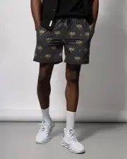[Lucid] Lucid Men's Gale Elastic Waist Shorts in Black Size Large L Black