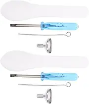 COMPUKAS 2 Sets Stainless Steel Tiny Funnel Set for Cremation Ashes Mini Funnels with Screwdriver and Spoon for Urn Necklace and Jewelry Filling