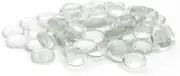 (Clear) - Flat Clear Marbles, Pebbles (2.3kg Bag) for Vase Fillers, Wedding Table Scatter, Aquarium Decor, Party Decoration, Glass Gems, Crystal Rocks (aprox 400 pcs) by Royal Imports