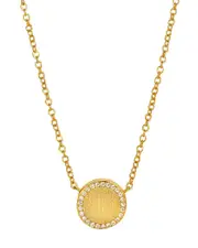 Savvy Cie 18K Plated CZ Circle Necklace