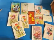 A LOT OF VINTAGE UNUSED GET WELL POSTCARDS WITH ENVELOPES.CHECK PHOTOS.