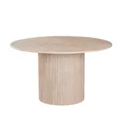Raimon Furniture Orazio Faux Marble Wooden Frame Kitchen Dining Table 130cm Travertine