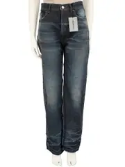 Blue Denim Faded Effect Jeans