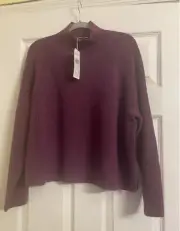 NWT $248 Eileen Fisher Plum Blossom Merino Wool Turtle Neck Top M L XL