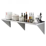 VEVOR 18" x 72" Stainless Steel Shelf, Wall Mounted Floating Shelving with Brackets, 500 lbs Load Capacity Commercial Shelves, Heavy Duty Storage Rack