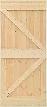 vidaXL Solid Pine Wood Sliding Door with Hardware Set Home Decoration Wooden Living Room Door Track System Space-Saving 80x210 cm 183 cm