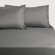 Sheridan 1200TC Ultimate Sateen Fitted Sheet in Flint/Grey Size: king 40cm Material: Cotton @Sheridan Rewards