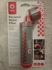 American Red Cross Personal Water Filter 3 Stage Filtration. Drink-and-Go