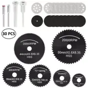 30Pcs Mini Diamond Cutting Disc Wheel Saw Blades Set + Drill Bit For Rotary Tool