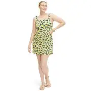 Diane von Furstenberg 90's Shift Yellow Poppy Mini Dress SIZE 16 DVF Target NWT