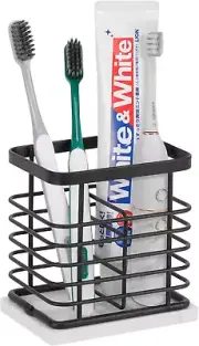Toothbrush Holder, Luxurious Metal Toothbrush Toothpaste Holder for Bathroom, Mu