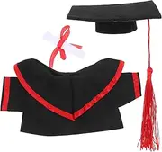 WHAMVOX Graduation Costume for Dolls Accessory Hand-pressed Animal Costumes Supplies Hats Wild Hats Plush Suits Sled Animal Wallet Hand-held Mini Formal Hats Cloth Red