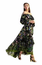 Cynthia Rowley Ophelia Dress in Black Floral at Nordstrom, Size Small