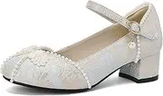 [AORUIDAT] Womens Mary Janes Shoes Round Toe Ankle Strap Chunky Block Heeled Dress Shoes
