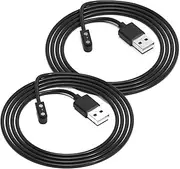 2 Pin Chargers for Alexa Smart Watch Cord, 2-Pack [Model A + Model B, Only One Fit] 2.8MM Magnetic USB Charging Cable for Smart Watches with Alexa APP