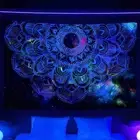 Blacklight Wall Art Poster Tapestry Wall Hanging UV Reactive Galaxy Mandala