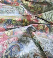 VNTG UNUSED POLISHED COTTON FRUIT FLORAL FABRIC 4 1/3 YARDS X 54" HOME DECOR
