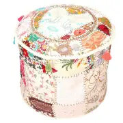 Footstool Pouffe Cotton Ottoman Seating Cover Patchwork Bean Bag New 22 in
