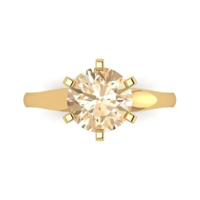 2.5Ct Round Cut Natural Morganite Solid 14K/18K Gold Solitaire Engagement Ring