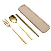 3 in 1 Forks and Spoon Chopsticks Set Travel Cutlery Set Coffee Stirring Spoon