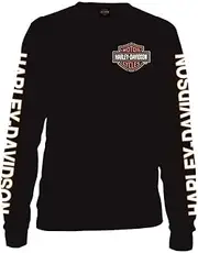[HARLEY-DAVIDSON] Men's Long Sleeve Orange Bar & Shield Black Shirt 30291744
